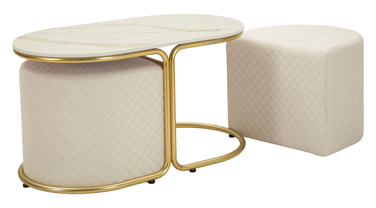 TAVOLO DA CAFFE' C/2 PUFF RELAX - FERRETTI