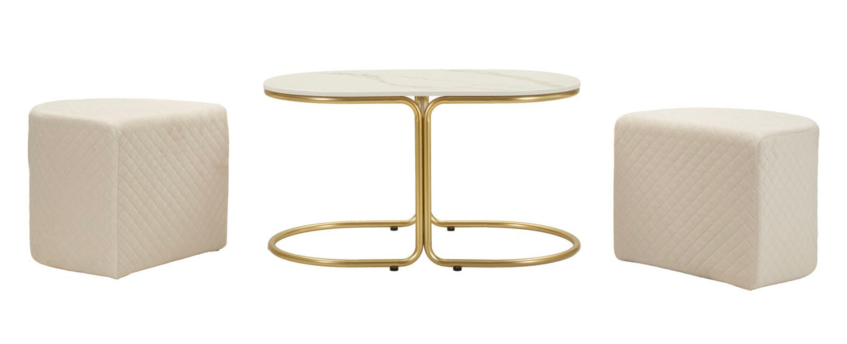 TAVOLO DA CAFFE' C/2 PUFF RELAX - FERRETTI