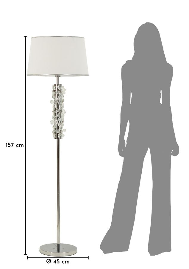 LAMPADA DA TERRA SILVER FLOWER - FERRETTI