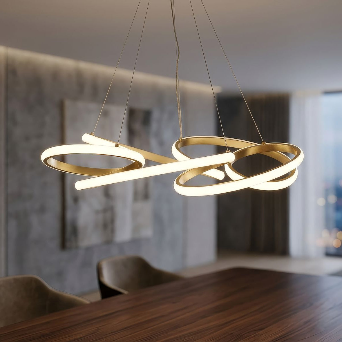 LAMPADARIO LED GLOVY GOLD (LUCE CON 3 TEMPERATURE DI COLORE) - FERRETTI