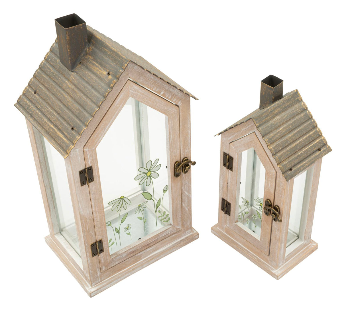LANTERNE HOME FLOWER COPPIA (VETRO TEMPERATO) - FERRETTI
