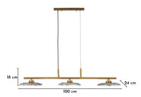 LAMPADARIO EMILY 3 LUCI VETRO GRIGIO - FERRETTI