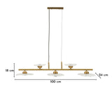 LAMPADARIO EMILY 5 LUCI VETRO TRASPARENTE - FERRETTI