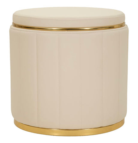PUFF C/CONTENITORE LONDON CREMA CM Ø 46