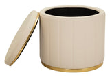 PUFF C/CONTENITORE LONDON CREMA - FERRETTI