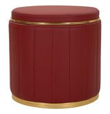 PUFF C/CONTENITORE LONDON  ROSSO CM Ø 46