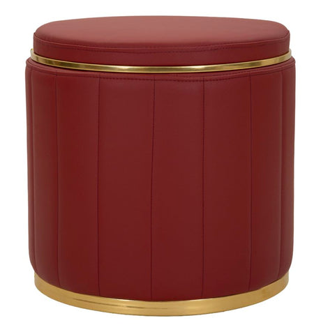 PUFF C/CONTENITORE LONDON  ROSSO CM Ø 46