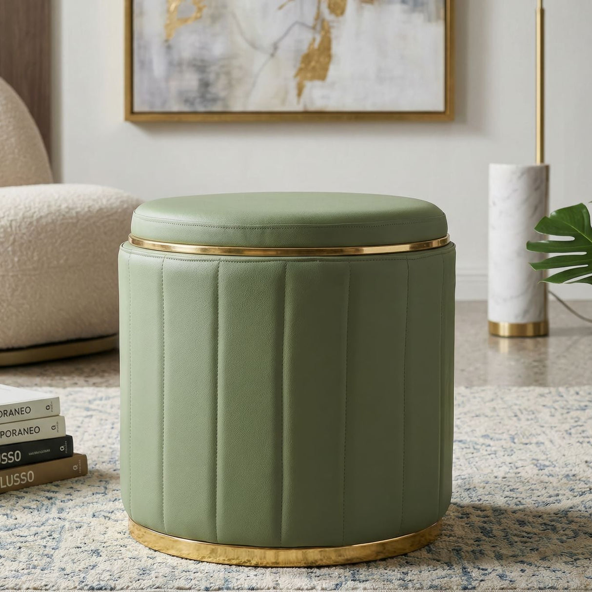 PUFF C/CONTENITORE LONDON VERDE - FERRETTI