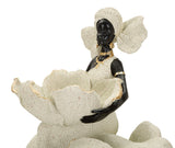 Scultura Etnica Donna Africana Su Elefante  29X13X29cm - Ferretti