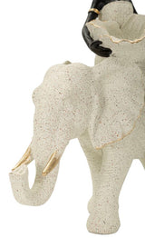 Scultura Etnica Donna Africana Su Elefante 50X16X34cm - Ferretti