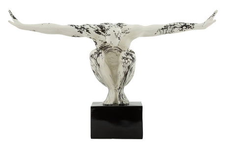 Scultura Ginnasta Stile Orientale Cm 50X16X34
