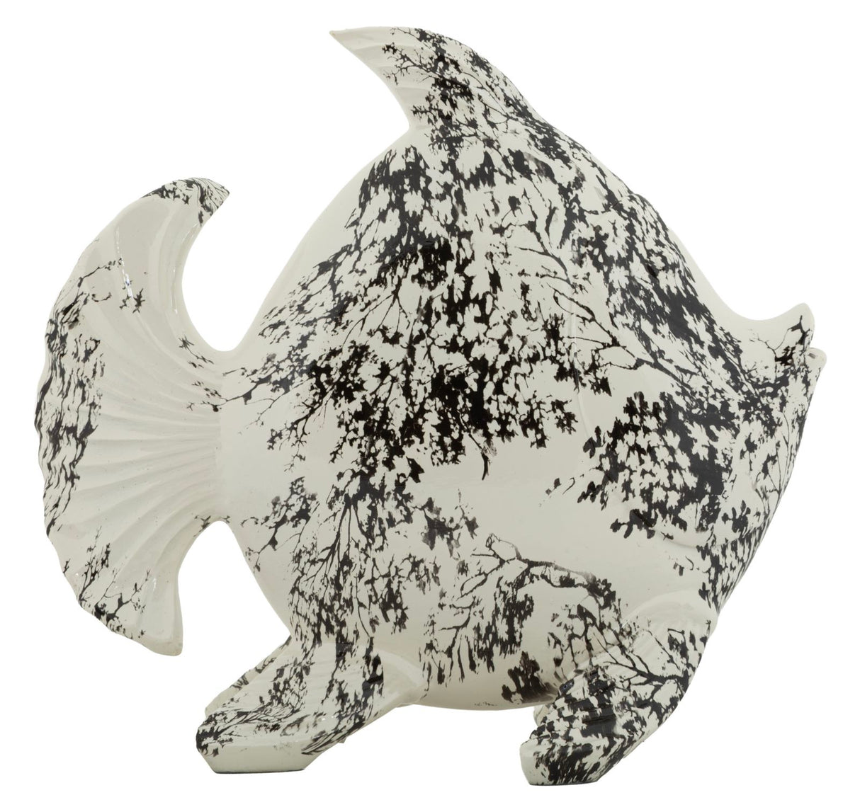 Scltura A Forma Di Pesce Stile Orientale Cm 37X19X34