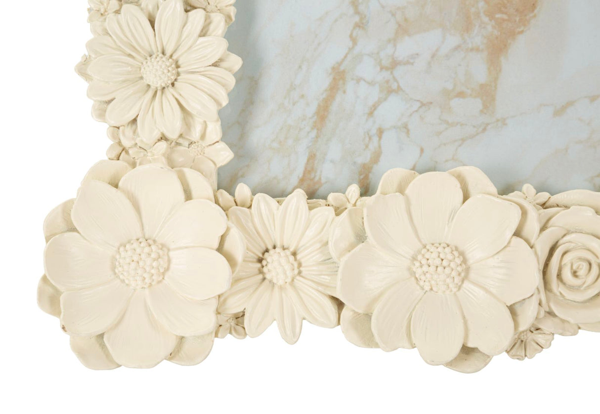 Cornice Con Fiori In Rilievo Cm 28,5X2,7X34
 (Misura Interna Cm 20X25)