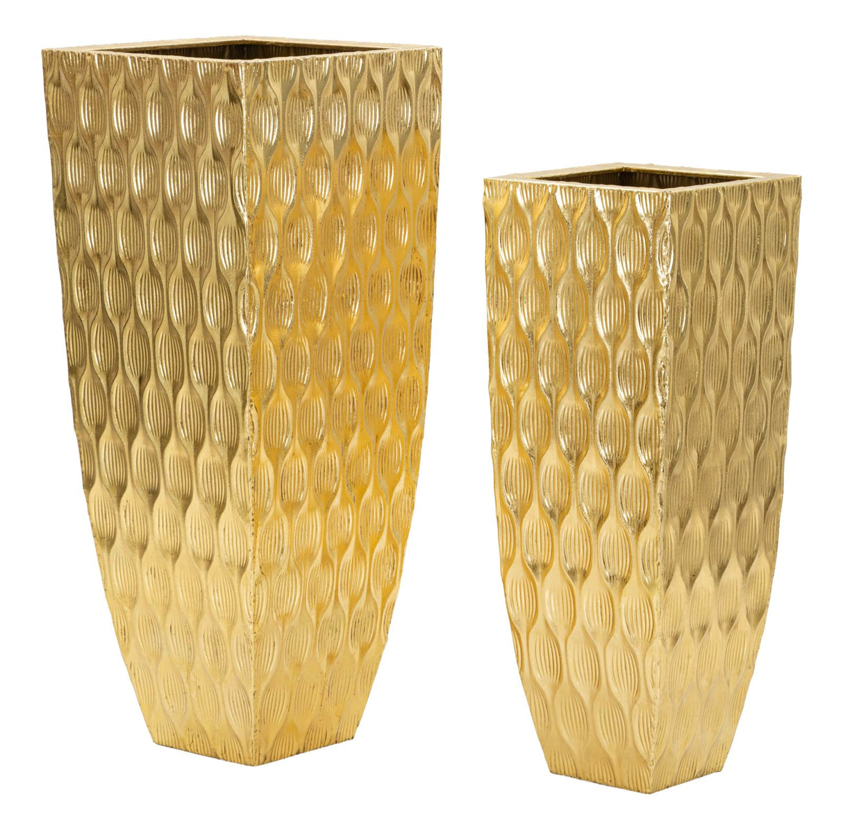 Set Di 2 Portavasi Glam Con Petali Cm 40X40X100-31X31X81