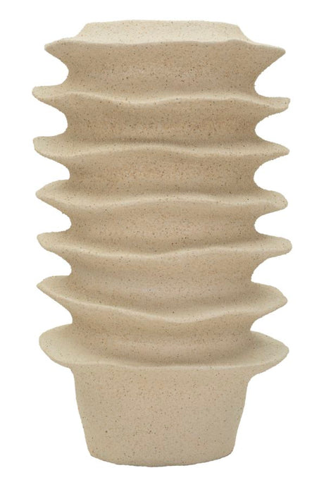 Vaso Stile Japandi Con Motivo A Fasce Ondulate Cm Ø 29X49