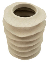 Vaso Stile Japandi Con Motivo A Fasce Ondulate Ø 29X49 - Ferretti