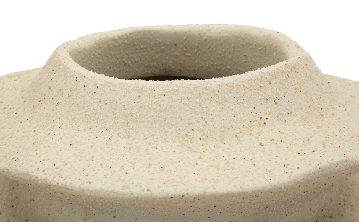 Vaso Stile Japandi Con Motivo A Fasce Ondulate Ø 25,5X37cm - Ferretti