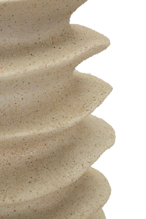 Vaso Stile Japandi Con Motivo A Fasce Ondulate Ø 25,5X37cm - Ferretti