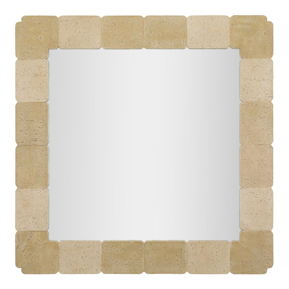 Specchio Da Parete Quadrato Stile Naturale Cm 90X2