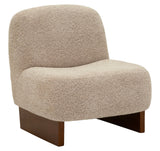 Poltrona Stile Japandi In Tessuto Bouclé Cm 69X72X75
