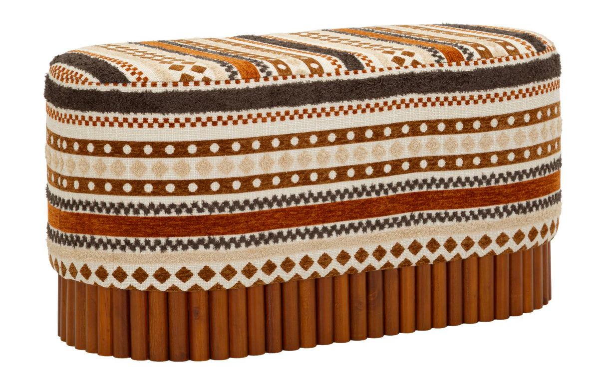 Panca Ovale Etnica Multicolor Cm 82X40X40