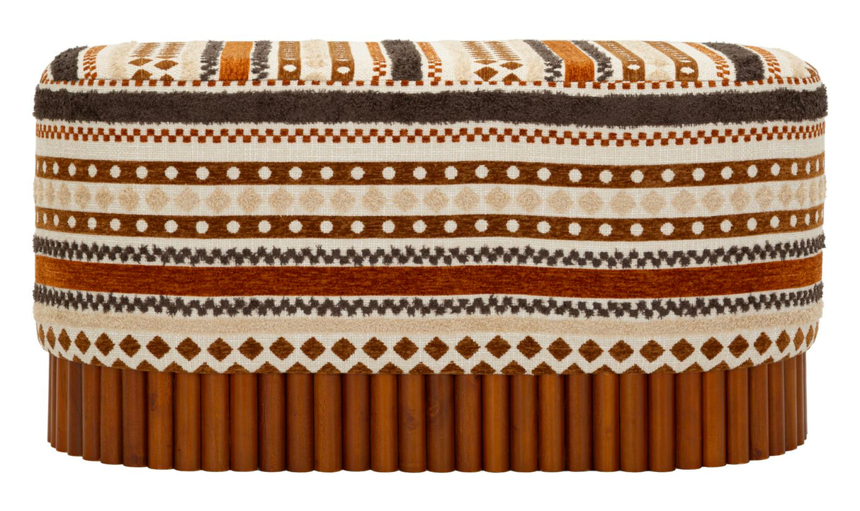 Panca Contenitore Ovale Etnica Multicolor - Ferretti