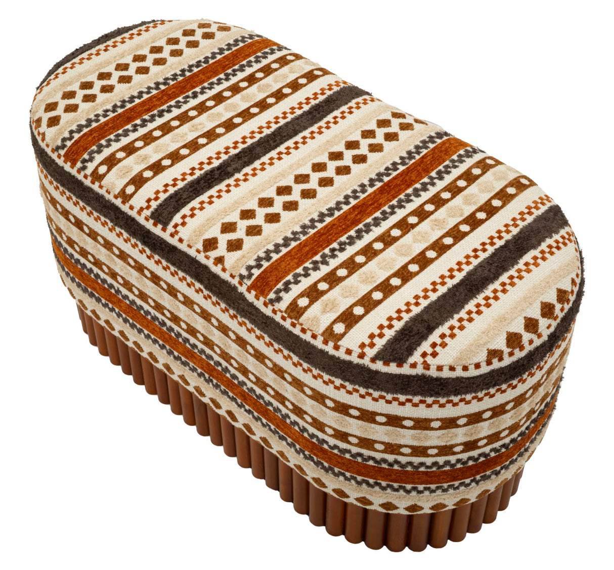 Panca Contenitore Ovale Etnica Multicolor - Ferretti