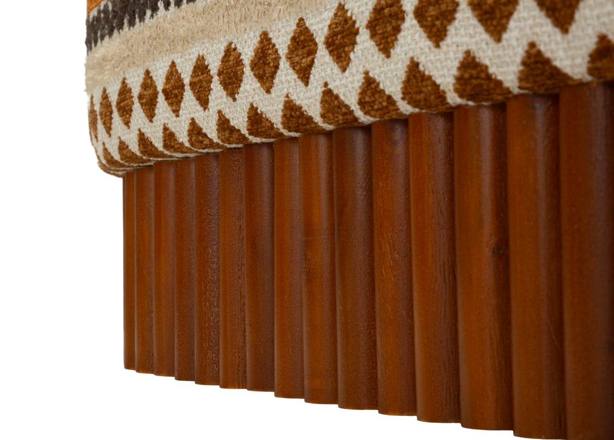 Panca Contenitore Ovale Etnica Multicolor - Ferretti