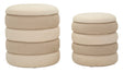 Set 2 Pouf Stile Nordico Cm Ø 44X47-35X39