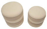 Set 2 Pouf Stile Nordico Cm Ø 44X47-35X39