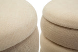 Set 2 Pouf Stile Nordico Cm Ø 44X47-35X39