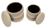 Set 2 Pouf Stile Nordico Cm Ø 44X47-35X39
