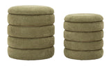 Set 2 Pouf Stile Nordico Cm Ø 44X47-35X39