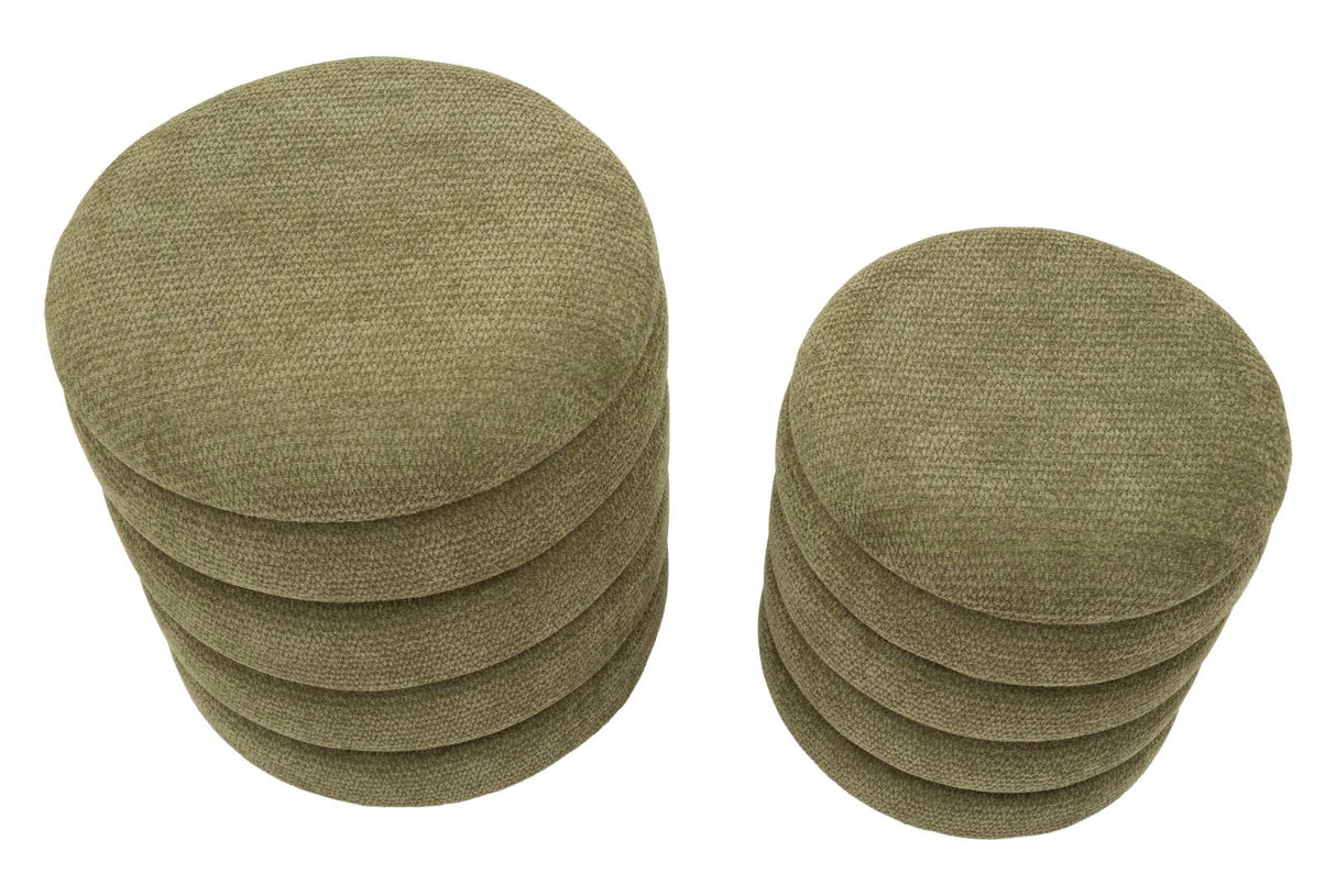 Set 2 Pouf Stile Nordico Cm Ø 44X47-35X39
