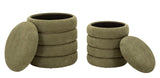 Set 2 Pouf Stile Nordico Cm Ø 44X47-35X39