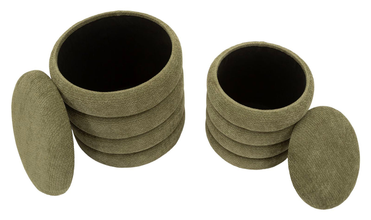 Set 2 Pouf Stile Nordico Cm Ø 44X47-35X39