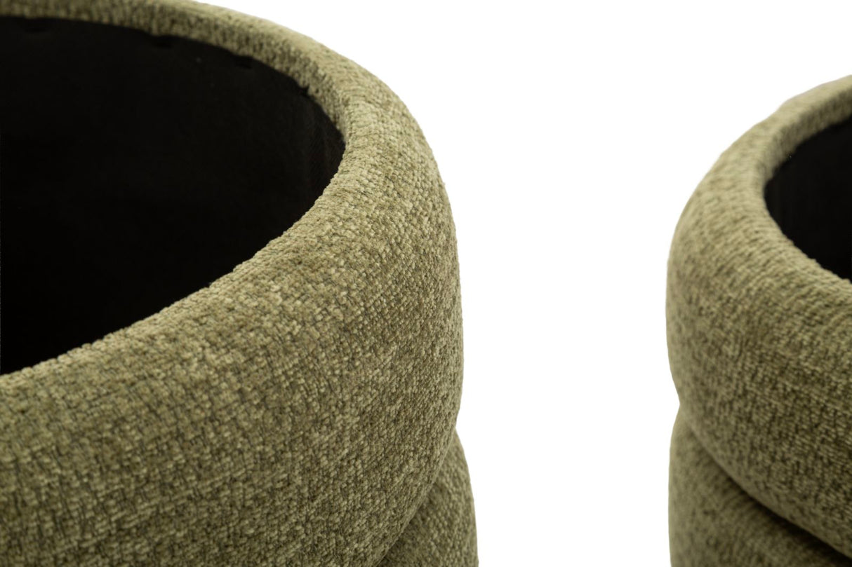 Set 2 Pouf Stile Nordico Cm Ø 44X47-35X39