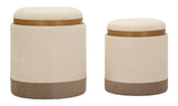 Coppia Pouf Contenitore Stile Nordico Cm Ø 40X47-34X40