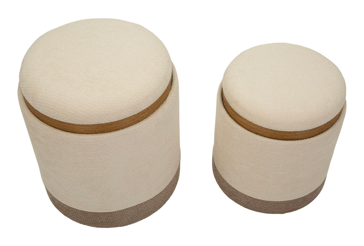 Coppia Pouf Contenitore Stile Nordico - Ferretti