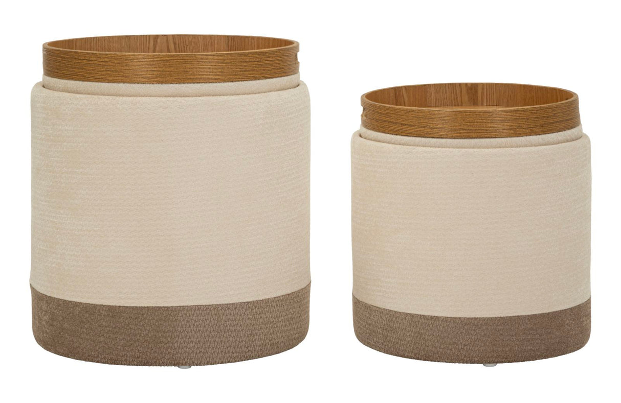 Coppia Pouf Contenitore Stile Nordico - Ferretti