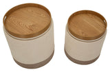 Coppia Pouf Contenitore Stile Nordico - Ferretti