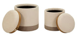 Coppia Pouf Contenitore Stile Nordico - Ferretti