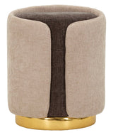 Pouf Stile Glam Bicolore Con Base Dorata Cm Ø 40X50