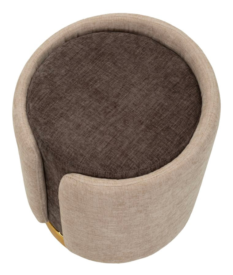 Pouf Stile Glam Bicolore Con Base Dorata Cm Ø 40X50