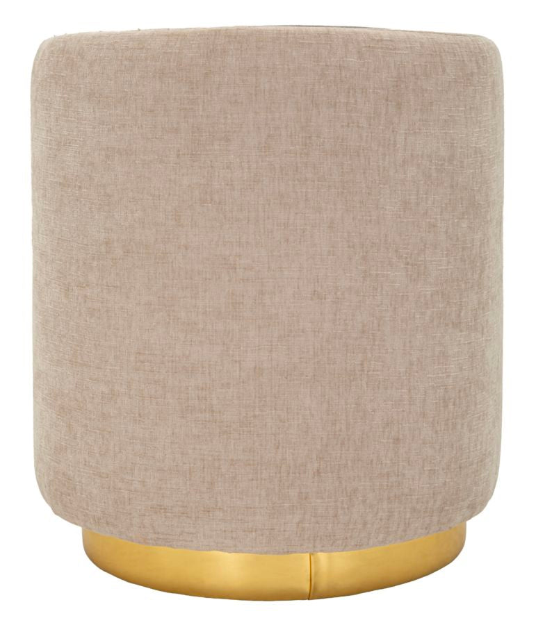 Pouf Stile Glam Bicolore Con Base Dorata Cm Ø 40X50