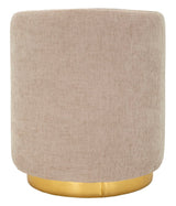 Pouf Stile Glam Bicolore Con Base Dorata Cm Ø 40X50