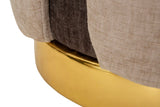 Pouf Stile Glam Bicolore Con Base Dorata Cm Ø 40X50