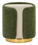 Pouf Stile Glam Bicolore Con Base Dorata Cm Ø 40X50