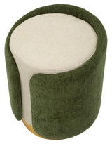 Pouf Stile Glam Bicolore Con Base Dorata Cm Ø 40X50