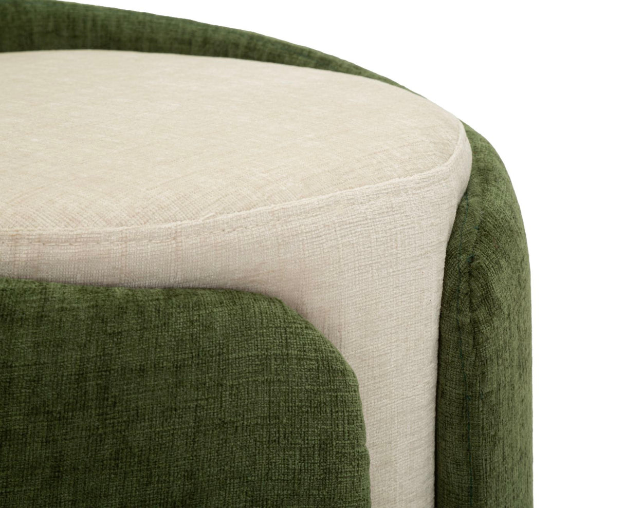 Pouf Stile Glam Bicolore Con Base Dorata Cm Ø 40X50